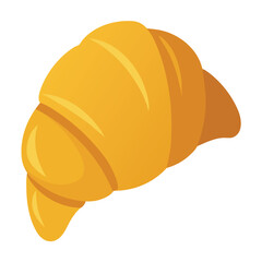 Delicious golden brown flaky croissant illustration perfect for bakery and food related designs