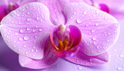 water drops on flowers petals, macro background
