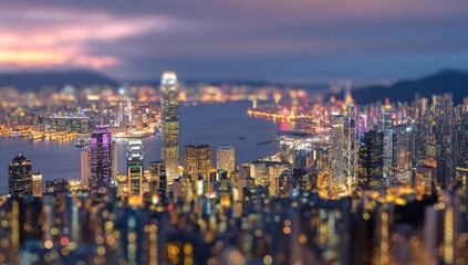 Fototapeta premium City lights blurring into the dawn