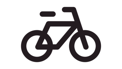 Simple Black Bicycle Icon Vector Illustration for Transportation, Cycling, and Outdoorsy Activities