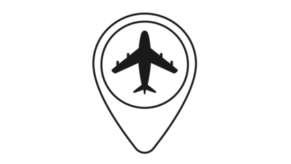 Airplane Location Icon Symbol Vector