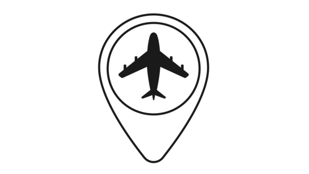 Airplane Location Icon Symbol Vector