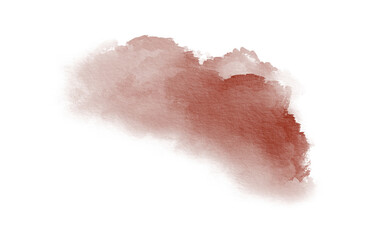 Abstract watercolor burgundy color spot symbolizing blood on transparent background in liquid technique for postcards, websites, invitations, flyers, packaging products, patterns, any composition.
