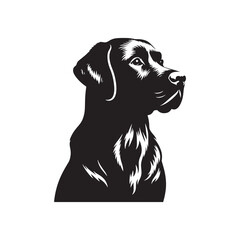 Labrador Retriever vector silhouette showcasing loyal, friendly, and playful nature, ideal for pet art, dog breed graphics, creative design, wall decor, digital projects, logos, and illustrations.
