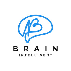 initial B brain logo. simple creative logo design