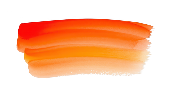 Abstract red orange yellow brush stroke isolated on transparent background - Powered by Adobe