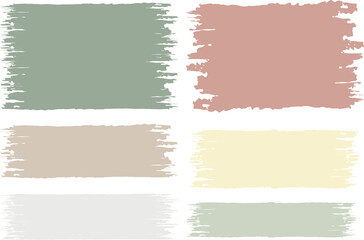pastel colors different abstract design brush strokes banners set