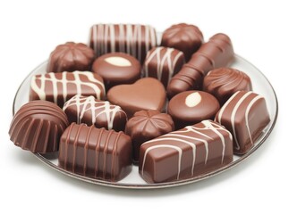 Obraz premium Gourmet Assorted Chocolates Displayed on Plate – High Resolution