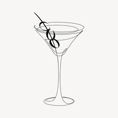 Olive cocktail, aesthetic illustration design element