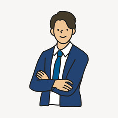 Well dressed confident businessman portrait illustration