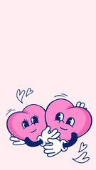 Love hearts cartoon iPhone wallpaper