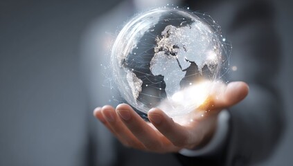 Hologram of Earth in hand