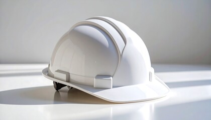 Fototapeta premium Isolated White Hard Hat on White Background