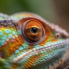 Fototapeta premium close up of a green iguana