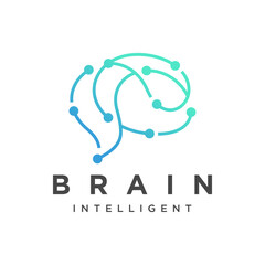 Creative Digital Brain Logo Design Template inspiration