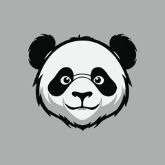 Smiling Panda Face with Distinctive Black and White Markings