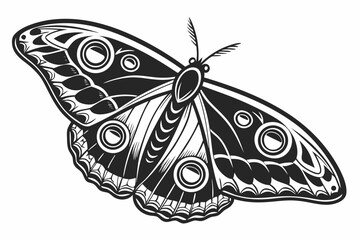 Detailed moth illustration isolated on white background for design needs