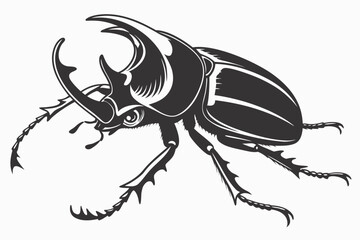 Illustration of a rhinoceros beetle isolated on white background