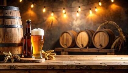 Craft beer tasting event brewery beverage photography rustic setting close-up view artisanal brewing culture