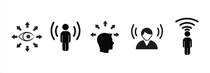 A collection of awareness icons. Symbols of conscious people in graphic design. Vector illustration.
