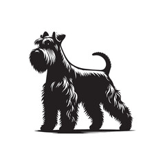 Elegant Miniature Schnauzer vector silhouette showcasing distinctive beard, wiry coat, and compact stance, perfect for pet lovers, dog breed art, design, prints, and creative projects.
