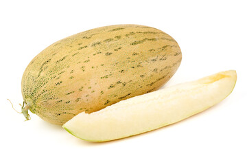 Cantaloupe Melon, Sliced Cantaloupe, isolated on white background