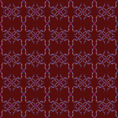Prismatic Thai Floral Pattern seamless damask pattern