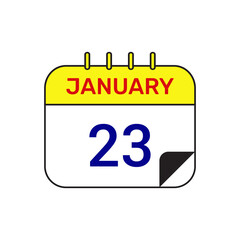 23 january calendar icon vector month illustration design