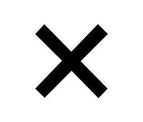 Black cross mark symbol for cancel or wrong choice