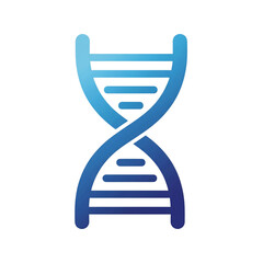 Stylized blue gradient illustration of a DNA double helix strand. Represents genetics, science, and biology. AI Generative.