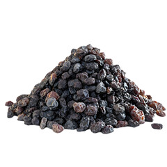 Dark Raisins: A Close-Up View of Dried Grapes on transparent background