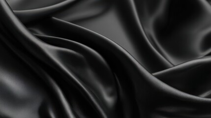Obraz premium High definition photo of beautiful black satin background features soft wavy folds smooth shiny surface ideal anniversary event.