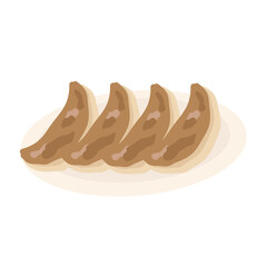 お皿に乗った餃子　イラスト