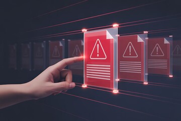 Warning Concept, Finger Tapping a Holographic Warning Document Interface