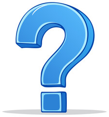 Stylized Blue Question Mark on White