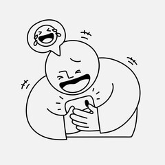 Man laughing clipart, social media entertainment doodle