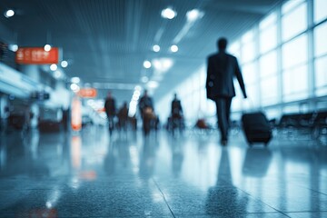Obraz premium Blurry airport terminal interior