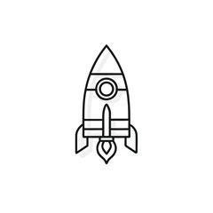 Rocket Launching Outline With White Background Space Exploration