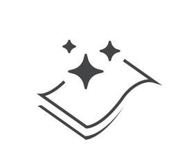 Clean surface icon vector, napkin cloth piece for wipe sign symbol line stroke outline thin linear graphic, shine easy kitchen or bath wash washcloth element isolated image clip art