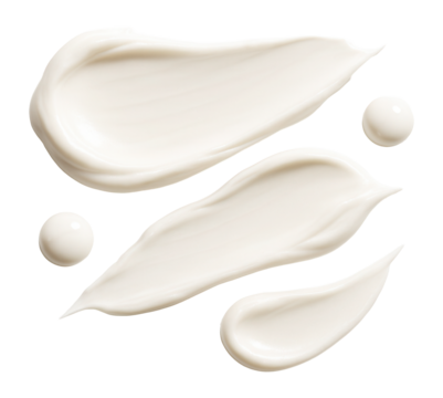 Composition of smears and drops of white cosmetic cream .