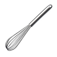 Stainless Steel Whisk: Kitchen Utensil, Baking Tool, Cooking Equipment, Mixing Whisk on transparent background