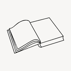 Book drawing clipart, education illustration