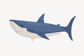 Blue shark, cute cartoon illustration