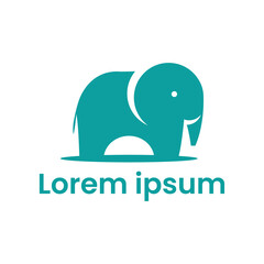 Funny and cute elephant logo, vector