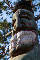 head of Korean totem pole at Olympic Park in Seoul