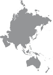 Gray landmasses of Asia and Australia are arranged geographically, isolated on a white background, presented in a simple, flat, illustrative style.