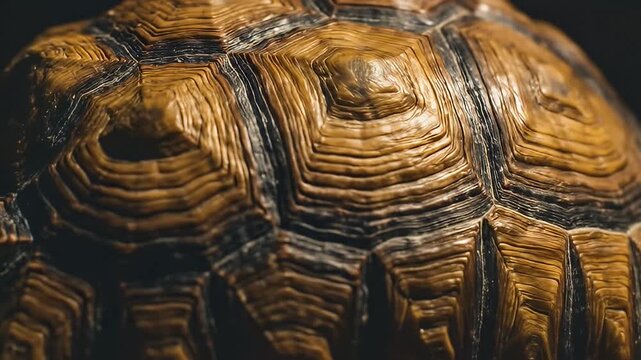 Textured tortoise shell pattern with alternating brown & black geometric segments