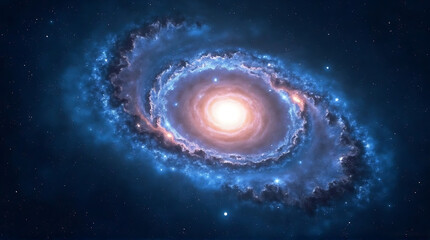 Fototapeta premium Magnificent Spiral Galaxy with Bright Central Core and Swirling Arms