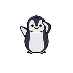 Cute Baby Penguin present arm