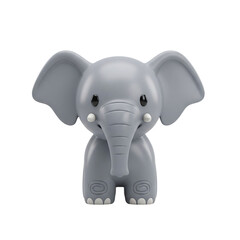 Fototapeta premium Adorable Baby Elephant Cartoon Character, isolated on a Transparent Background